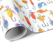 Hook Lure Fish Vist Patroon Cadeaupapier (Rol Hoek)