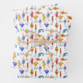 Hook Lure Fish Vist Patroon Inpakpapier Vel (In situ)