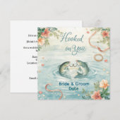 Hook on you for Fishing Lovers Invitation Kaart (Voorkant / Achterkant)