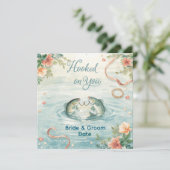 Hook on you for Fishing Lovers Invitation Kaart (Staand voorkant)