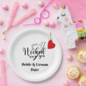 Hook op je voor het vissen met liefdesbruiloft   papieren bordje (Feest)