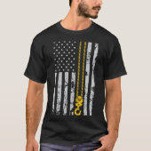 Hook Thin American Flag Crane Operator T-shirt (Voorkant)