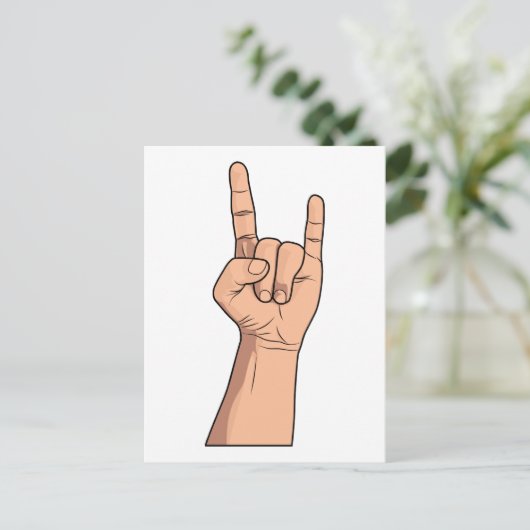 Hook ze Hand Sign Gesture Briefkaart (Staand voorkant)