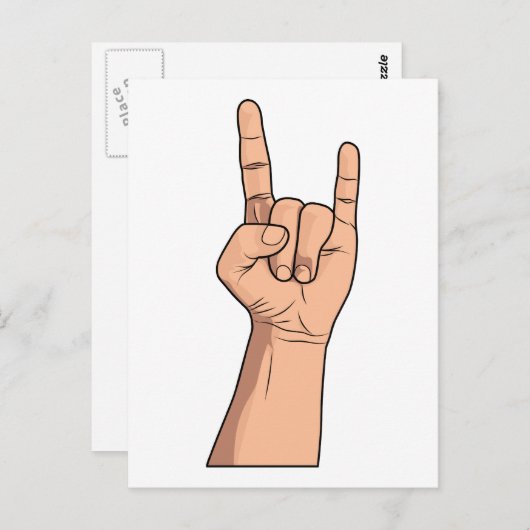 Hook ze Hand Sign Gesture Briefkaart (Voorkant / Achterkant)