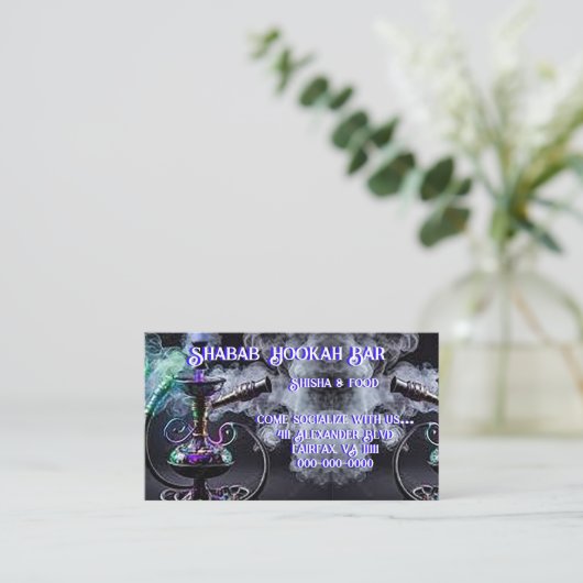 Hookah Bar Standaard, 3,5 inch x 2,0 inch Visiteka Visitekaartje (Staand voorkant)