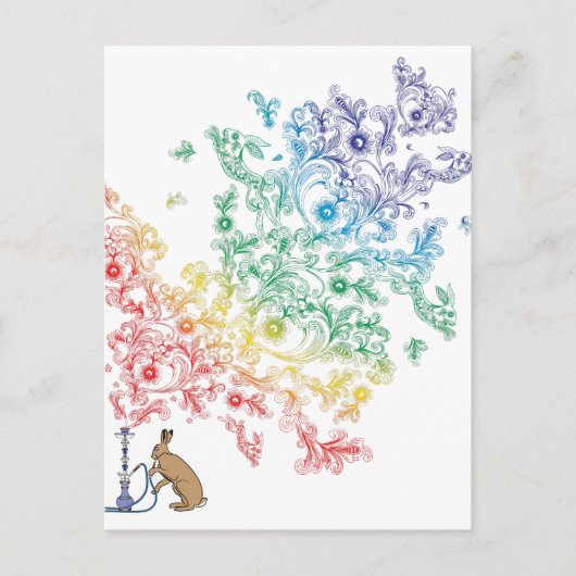 HOOKAH HARE BRIEFKAART (Voorkant)