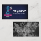 Hookah Neon Sign | Brick Wall en Roke Visitekaartje (Voorkant / Achterkant)
