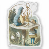 Hookah Roken Rups op Paddestoel Sticker (Voorkant)