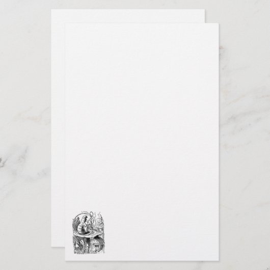 Hookah Smoking Caterpijler Alice in Wonderland Briefpapier (Voorkant / Achterkant)