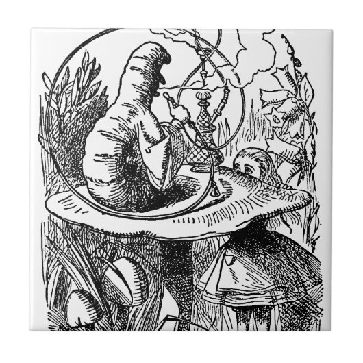 Hookah Smoking Caterpijler Alice in Wonderland Tegeltje (Voorkant)