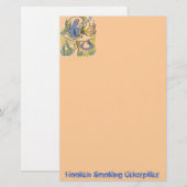 Hookah Smoking Caterpijler Briefpapier (Voorkant / Achterkant)