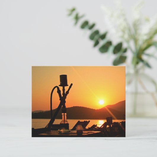 Hookah Sunset Briefkaart (Staand voorkant)