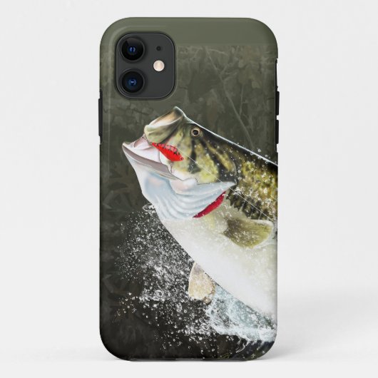 Hooked Bigmouth Bass Case-Mate iPhone Case (Achterkant)