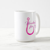 Hooked for Life Pink Fishing Hook Koffiemok (Voorkant rechts)