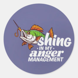 Hooked on Anger Management: Reel in Your Emotions Ronde Sticker