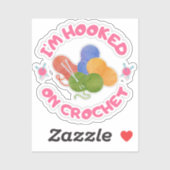 Hooked on Crochet Colorful Yarn Art Sticker (Vel)