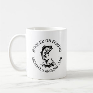 Hooked On Fishing Logo, Gepersonaliseerde Hengelcl Koffiemok