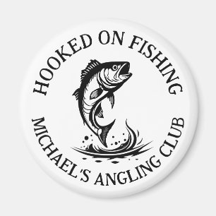 Hooked On Fishing Logo, Gepersonaliseerde Hengelcl Magneet