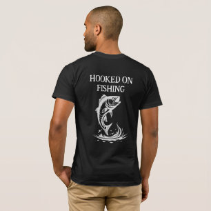 Hooked On Fishing Logo, Gepersonaliseerde Hengelcl T-shirt