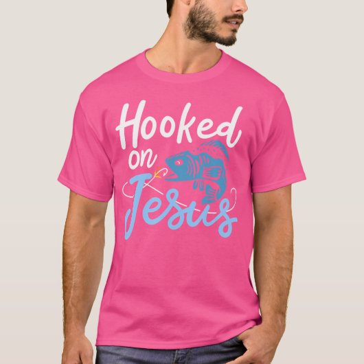 Hooked On Jesus Bass Fishing T-shirt (Voorkant)