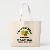HOOKED ON JESUS Crochet Mom Yarn Grote Tote Bag (Voorkant)