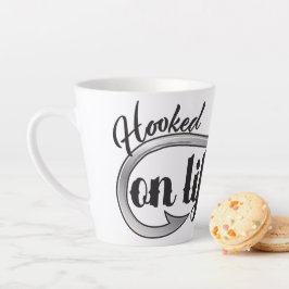 "Hooked On Life" haakillustratie, personaliseer Latte Mok