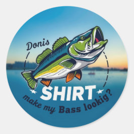 Hooked on Style: Donis' Bass Fishing Adventure  Ronde Sticker