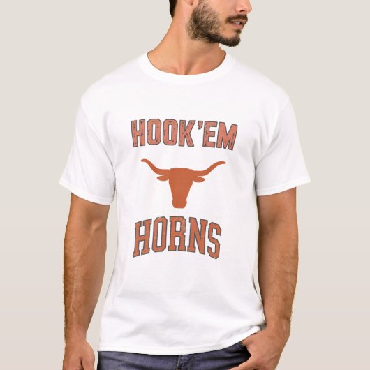 Hook'em horns - Texas Bull Head with Longhorns T-shirt (Voorkant)