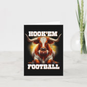 Hook'em State of Texas Football met haar en hoorn Kaart (Voorkant)