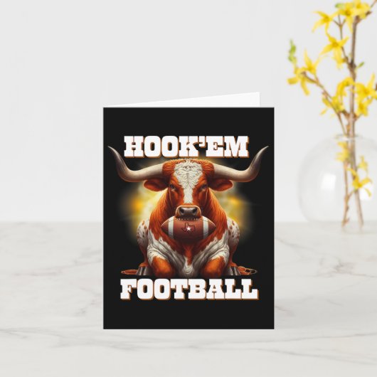 Hook'em State of Texas Football met haar en hoorn Kaart (Gele Bloem)