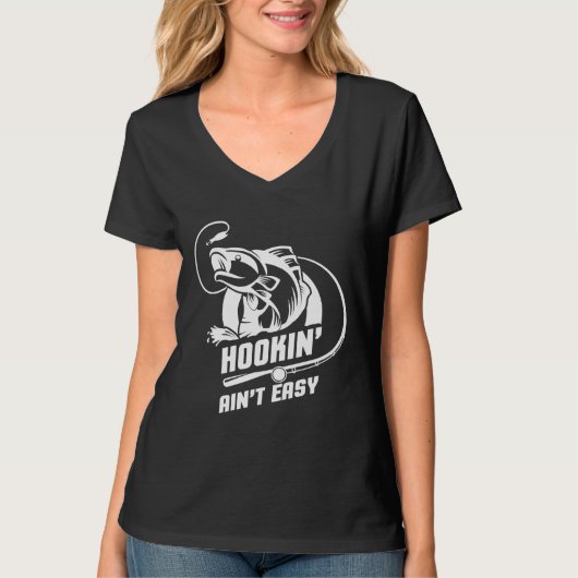 Hookin Ain Easy Vist T-shirt (Voorkant)