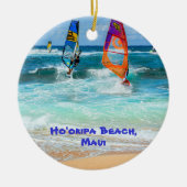 Ho'okipa Beach en Maui Surfboards Keramisch Ornament (Voorkant)