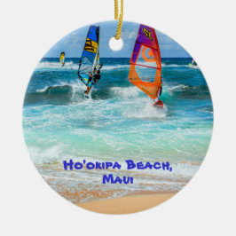 Ho'okipa Beach en Maui Surfboards Keramisch Ornament