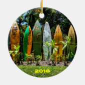 Ho'okipa Beach en Maui Surfboards Keramisch Ornament (Achterkant)