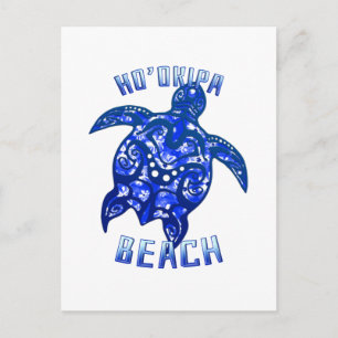Ho'okipa Beach Hawaii Vacation Tribal Turtle Briefkaart