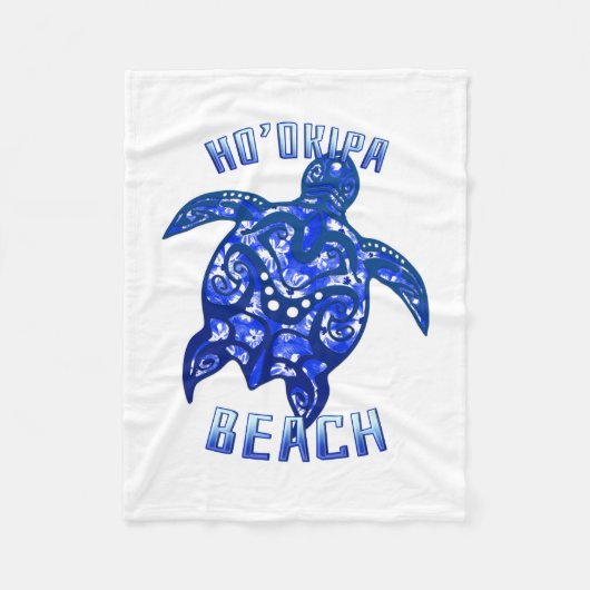 Ho'okipa Beach Hawaii Vacation Tribal Turtle Fleece Deken (Voorkant)