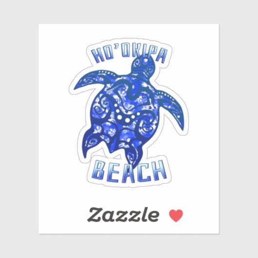 Ho'okipa Beach Hawaii Vacation Tribal Turtle Sticker (Vel)