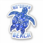 Ho'okipa Beach Hawaii Vacation Tribal Turtle Sticker (Voorkant)