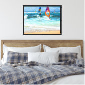 Ho'okipa Beach windsurfers Canvas Afdruk (Insitu (Slaapkamer))