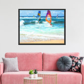 Ho'okipa Beach windsurfers Canvas Afdruk (Insitu (Woonkamer))