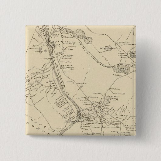 Hooksett, Merrimack Co. Vierkante Button 5,1 Cm (Voorkant)