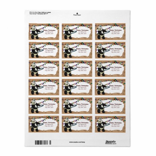 Hoola Hooping Panda, labels (Full Sheet)