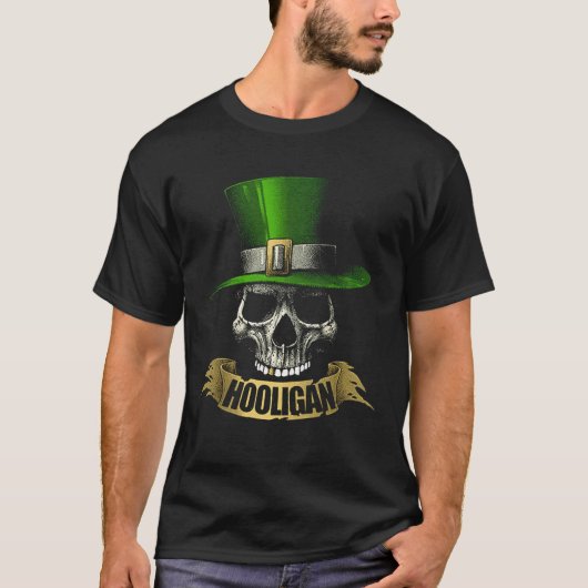 HOOLIGAN Skull  Irish T-shirt (Voorkant)