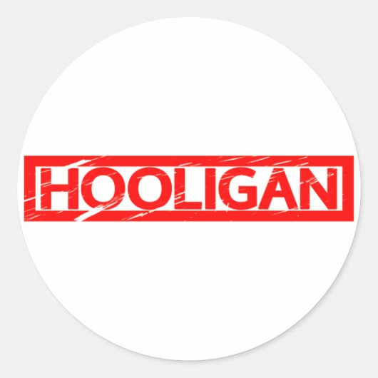 Hooligan Stamp Ronde Sticker (Voorkant)