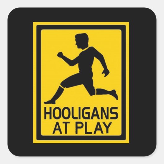 Hooligans bij het spelen vierkante sticker (Voorkant)