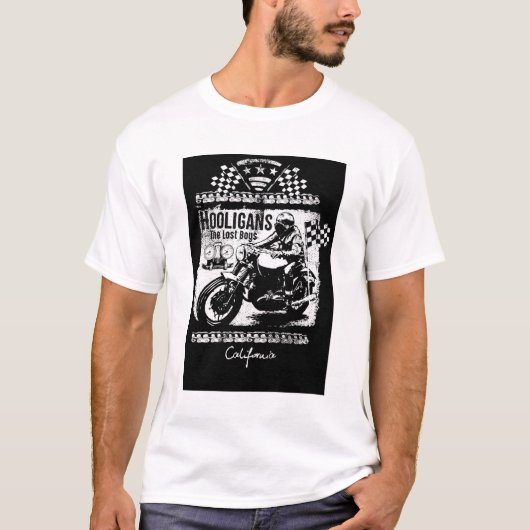 Hooligans Motorcycle California Racing T-shirt (Voorkant)