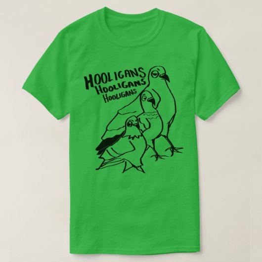 Hooligans Pigeon Cartoon T-shirt (Design voorkant)