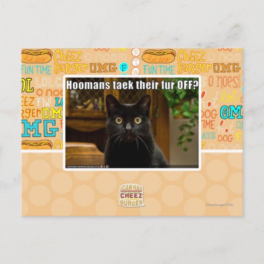 Hoomans maken daar bont af? briefkaart (Voorkant)