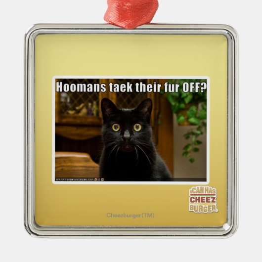 Hoomans maken daar bont af? metalen ornament (Voorkant)