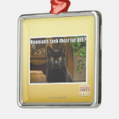 Hoomans maken daar bont af? metalen ornament (Links)